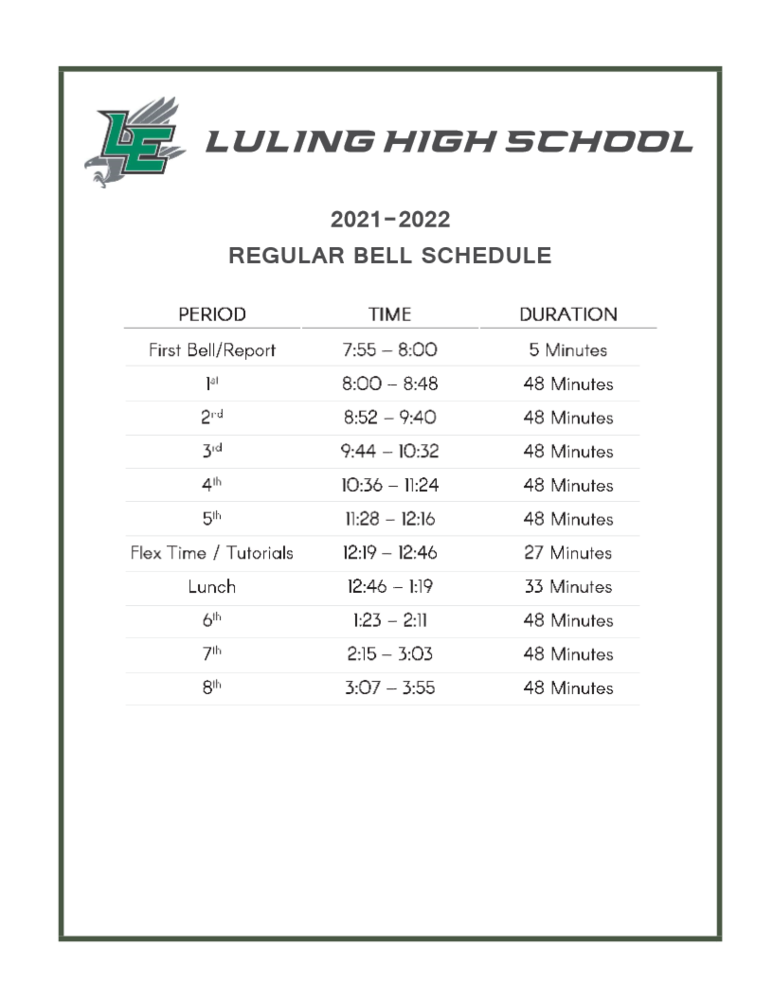 Revised LHS Bell Schedule 