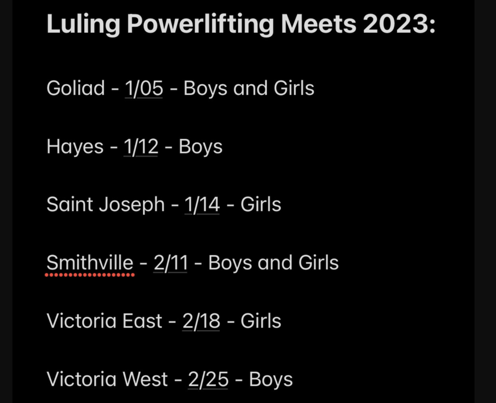 Powerlifting schedule