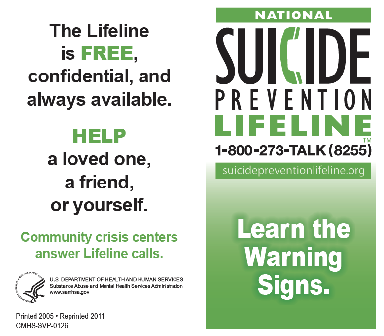 suicide prevention flyer 