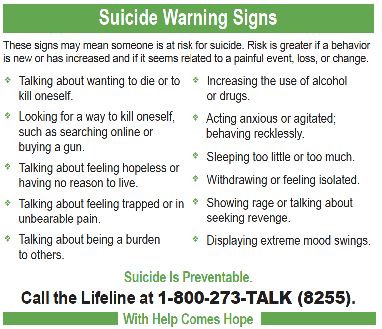 suicide prevention flyer 