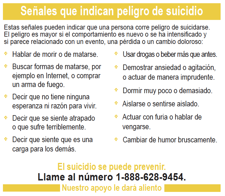 Suicide prevention flyer 